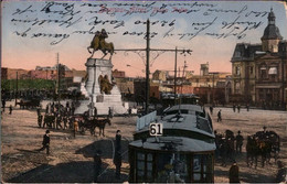 !  Alte Ansichtskarte 1914, Buenos Aires, Plaza Italia, Argentinien, Straßenbahn, Tram - Argentine