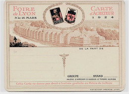656 Ter -  LYON -  CARTE D'ACHETEUR  1924  - FOIRE DE LYON  Du 3 Au 16 Mars 1924 - ( Vierge, Rare) - Materiaal En Toebehoren