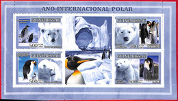 A5219 - GUINEA-BISSAU - Error, 2007, MISPERF, MINIATURE SHEET: International Polar Year, Penguins, Polar Bears - International Polar Year