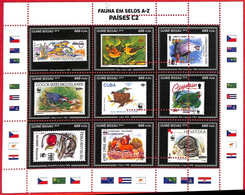 A5224 - GUINEA-BISSAU - Error, 2019, MISPERF, MINIATURE SHEET: Animals On Stamps, Birds, Frogs, WWF - Other