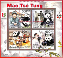 A5225 - GUINEA-BISSAU - Error, 2011, MISPERF, MINIATURE SHEET: Mao Tse Tung, Panda Bears - Mao Tse-Tung