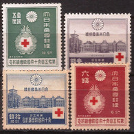 JAPON - Fx. 2911 - Yv. 218/21 - 15º Congreso De Cruz Roja - Tokio - 1934 - * - Nuevos