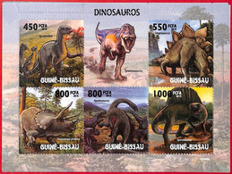 A5234 - GUINEA-BISSAU - Error, 2010, MISPERF, MINIATURE SHEET: Dinosaurs, Prehistory - Vor- U. Frühgeschichte