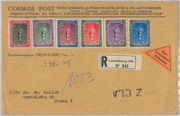 75306 - LUXEMBOURG - Postal History - REGISTERED COVER  1937 Philatelic But Nice! - Covers & Documents