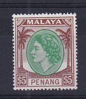 Malaya - Penang: 1954/57   QE II    SG43    $5     MH - Penang