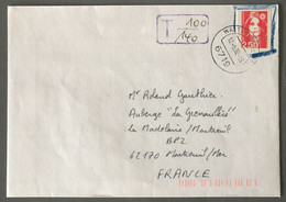 France Marianne De Briat Sur Enveloppe, TAD WATTENHEIM (Allemagne) 12.5.92 + Courrier Taxé - (W1407) - 1961-....