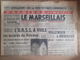JOURNAL LE MARSEILLAIS SOIR  URSS VIOLE LES ACCORDS DE POSDAM PAUL EMILE VICTOR AU GROELAND BOXE  23 DECEMBRE 1950 - 1950 - Nu