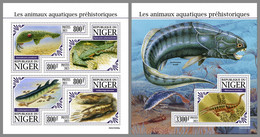 NIGER 2021 MNH Prehistorical Water Animals Wassersaurier Dinosaures Aquatiques M/S+S/S - OFFICIAL ISSUE - DHQ2137 - Vor- U. Frühgeschichte