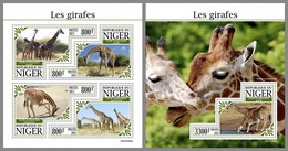 NIGER 2021 MNH Giraffes Giraffen Girafes M/S+S/S - IMPERFORATED - DHQ2137 - Giraffes