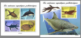 CENTRALAFRICA 2021 MNH Prehistoric Water Animals Wassersaurier Dinosaures Aquatiques M/S+S/S - OFFICIAL ISSUE - DHQ2137 - Vor- U. Frühgeschichte