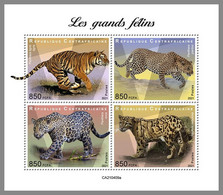 CENTRALAFRICA 2021 MNH Big Cats Großkatzen Raubkatzen Grands Felins M/S - OFFICIAL ISSUE - DHQ2137 - Félins