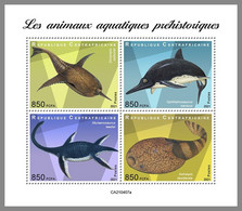 CENTRALAFRICA 2021 MNH Prehistoric Water Animals Wassersaurier Dinosaures Aquatiques M/S - IMPERFORATED - DHQ2137 - Vor- U. Frühgeschichte