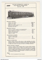 Train SNCF Fiche Descriptive Wagon Voiture Express 2ème Classe Série B10 De Dietrich De 1965 Plan Photos Au Dos - Supplies And Equipment