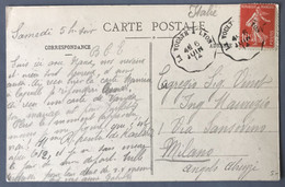 France N°138 Sur CPA TAD Convoyeur LA VOULTE à LYON 6.6.1914 - (W1435) - 1877-1920: Periodo Semi Moderno