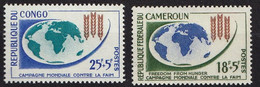 CAMPAGNE MONDIALE CONTRE LA FAIM - Cameroun, Centrafrique, Congo, Côte D'Ivoire, Dahomey, Gabon, Mauritanie - 1963 - MNH - Contre La Faim