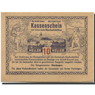 Billet, Autriche, Bischofstetten, 10 Heller, Eglise 1920-09-30, SPL Mehl:FS 92a - Autriche
