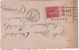 1931 - SEMEUSE LIGNEE 50c BANDE PUB "BENJAMIN" Sur ENVELOPPE De SAINT ETIENNE (LOIRE) - OMEC CYCLES SUP ! - Lettres & Documents