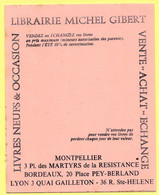 Buvard Librairie Michel Gibert à Montpellier, Bordeaux Et Lyon. - Cartoleria