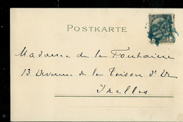 Carte  : Obl. ?? Bleue  Assez Spéciale - Poste Rurale