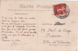 1910 - MORBIHAN - CP OBLITERATION MILITAIRE SPECIALE Du CAMP De COETQUIDAN ! Sur SEMEUSE - SUP ! - Militärstempel Ab 1900 (ausser Kriegszeiten)