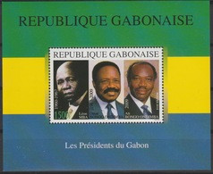 Gabon Gabun 2010 Mi. Bl. 132 Les Présidents Du Gabon Léon Mba Omar Ali Bongo Ondimba Politic RARE ! - Gabon (1960-...)