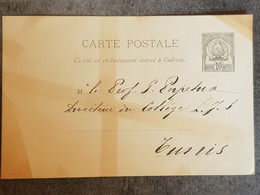 REGENCE DE TUNIS: ENTIER POSTALE DE 1896 Non Voyagé - Lettres & Documents