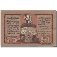 Billet, Autriche, Worgl, 75 Heller, Statue, 1920, 1920-12-31, SPL, Mehl:FS 1252a - Autriche