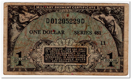 UNITED STATES,MILITARY PAYMENT CERTIFICATE,1 DOLLAR,1951,P.M26,F+ - 1951-1954 - Serie 481