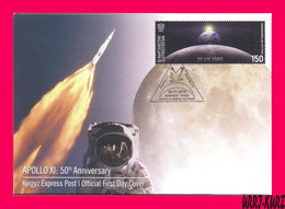 KYRGYZSTAN 2019 Space 50th Anniversary Of Apollo XI Mission (20.VII.1969) View From Moon Mi KEP131 FDC - Asie
