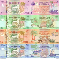 COOK ISLANDS 3 10 20 50 Dollars ND (1992) P 7-10 UNC 4 Banknotes - Isole Cook