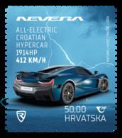 Croatia 2021 / BLUE Rimac Nevera Electric Hypercar / Crypto Stamp 3, Kriptobriefmarke / MNH - Kroatien