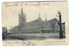 YPRES  -  Les Halles 1904 (zegel Verwijderd) - Ieper