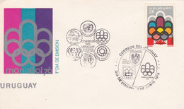 MONTREAL 76 OLIMPIADAS, 1000 AÑOS DE AUSTRIA. 1000 ANS D'AUTRICHE, JEUX OLYMPIQUES. URUGUAY 1976 FDC ENVELOPPE.- LILHU - Summer 1976: Montreal