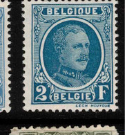 BELGIUM 1922 2f Blue Albert 1 SG 371 HM #AYD4 - Unused Stamps