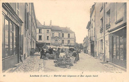 Loches         37       Marché Aux Légumes Et Rue Agnès Sorel        (scan) - Loches