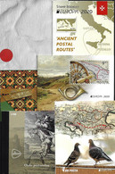 EUROPA 2020.- TEMA "ANCIEN POSTAL ROUTES" .- COLLECTION  Of  14 BOOKLETS + 1 PRESTIGE BOOK - OFFICIELS EMIS - Sammlungen