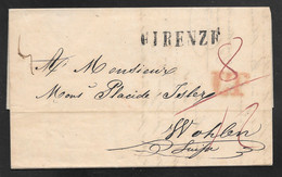 Italy - 1844 Entire Letter - Firenze To Wohlen Switzerland - 1. ...-1850 Prephilately