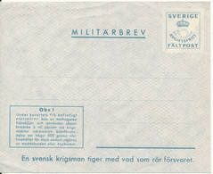 Sweden Feldpost Cover In Mint Condition - Military