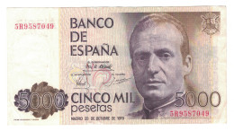 Billet, Espagne, 5000 Pesetas, 1979, 1979-10-23, KM:160, TTB - [ 4] 1975-… : Juan Carlos I
