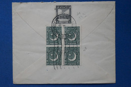 AA4 PAKISTAN  BELLE LETTRE  1950 KARACHI  POUR BILT HOLLAND +BLOC DE 4 TP+ AFFRANCH. INTERESSANT - Pakistan