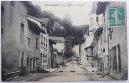 Varambon (Ain) - Rue De L'Eglise - CPA Animée 1911 - Autres Communes