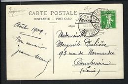 SUISSE 1909: CP Ill. De Genève Pour La France Affr. De 5c - Covers & Documents