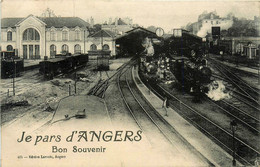 Angers * Je Pars De La Commune * Bon Souvenir * La Gare * Ligne Chemin De Fer * Train Locomotive - Angers