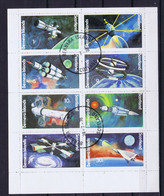 Bernera Islands Space 10th Anniversary Of Apollo 11, Sheetlet Of 8 Stamps  CTO - Emissione Locali