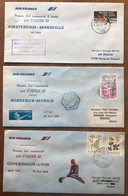 Air France - Lot De 6 Enveloppes Premier Vol Commercial Par Fokker 28 (1977-1978) - (B2001) - 1960-.... Storia Postale