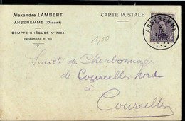 Carte  Firme - Obl. ANSEREMME 04/09/1923 - Correo Rural