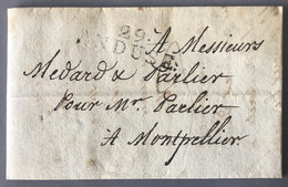 France Griffe 29. ANDUSE Sur Lettre Pour Montpellier 17.7.1814 - (B2044) - 1801-1848: Vorläufer XIX