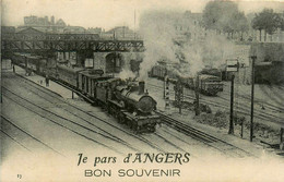 Angers * Je Pars De La Commune * Bon Souvenir * La Gare * Ligne Chemin De Fer * Train Locomotive - Angers