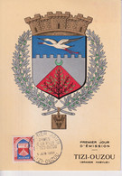 CM-Carte Maximum Card # 1958 -Algérie-Algeria # Armoiries,blasons, Coat Of Arms ,Wappen " TIZI-OUZOU " (cigogne,stork) - Maximumkarten