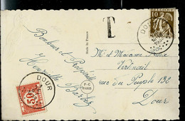 Carte Mariage ; Obl. DOUR 1932 Pour DOUR (taxé à 30 Cents) - Other & Unclassified